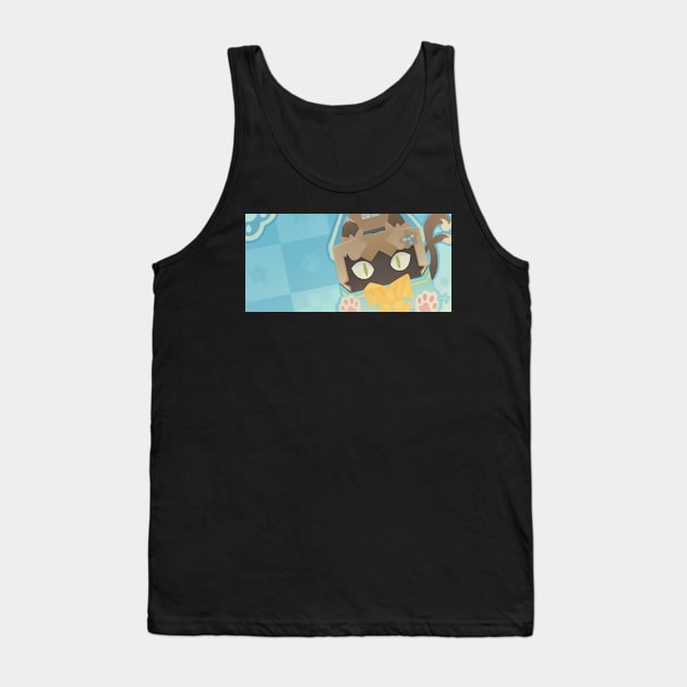 Genshin Impact Kirara: Neko Box Namecard Tank Top by kazatodoesart